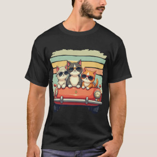 Cool Cats On The Go: Retro Vibes In Stijl T-shirt
