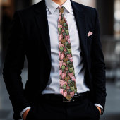 Cool Cats Seamless Pattern Stropdas - Roze & Groen