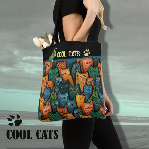 Cool Cats Watercolor Tote Draagtas