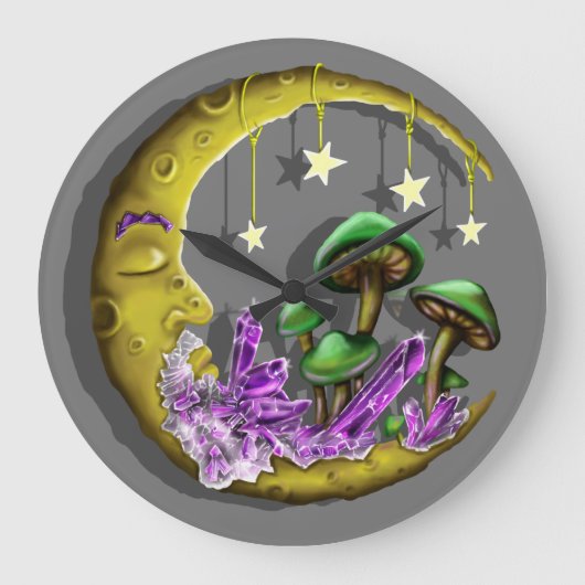 Cool Celestial paddenstoel ontworpen  Grote Klok (Voorkant)