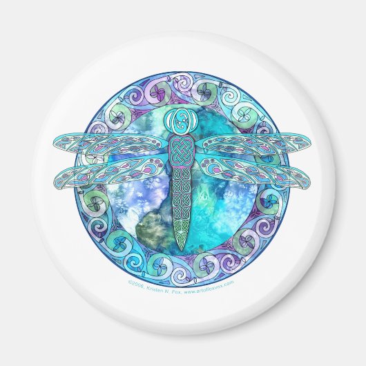 Cool Celtic Dragonfly Magneet (Voorkant)