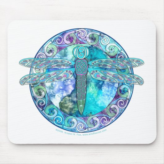 Cool Celtic Dragonfly Muismat (Voorkant)
