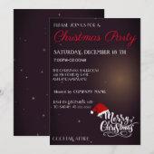 Cool, Chapeau de Père Noël tendance, Invitation de (Devant / Derrière)