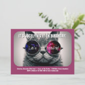 Cool Chat Anniversaire Fête Invitation (Debout devant)