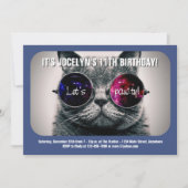 Cool Chat Anniversaire Fête Invitation (Devant)