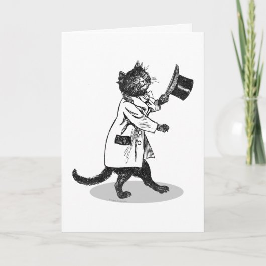 Cool Chat Art Vintage Carte d'anniversaire (Devant)