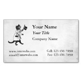 Cool Chat Faux Canvas Carte de visite magnétique p (devant)