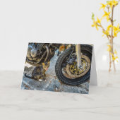 Cool chat moto drôle de carte de voeux (Fleur jaune)