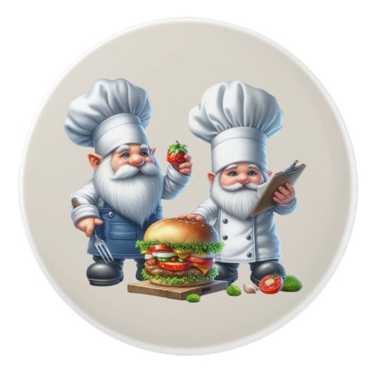 Cool chef kabouter liefhebbers keramische knop (Voorkant)