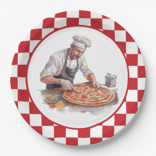 Cool chef pizza feest papieren bordje