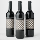 Cool Chess Board Halloween Costume Funny Lazy DIY Wijn Etiket (Flessen)