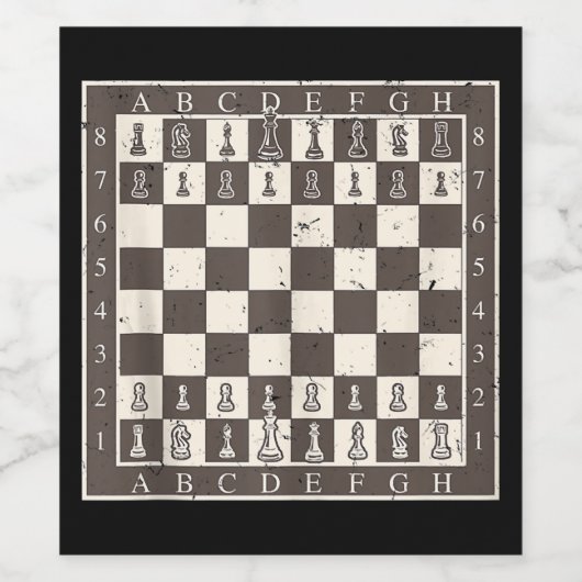 Cool Chess Board Halloween Costume Funny Lazy DIY Wijn Etiket (Enkel label)