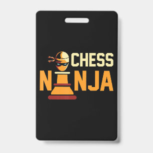 Cool Chess Ninja Chess Lovers Gift Badge