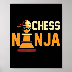 Cool Chess Ninja Chess Lovers Gift Poster