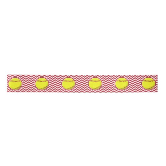 Cool Chevron Softball Party Ribbon Lint (Voorkant)