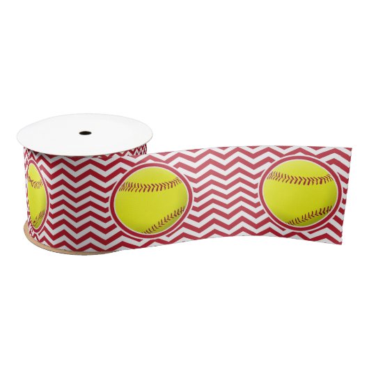 Cool Chevron Softball Party Ribbon Lint (Spoel)