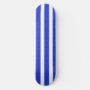 Cool Chic Blauw Geometrische Stripes Skateboard