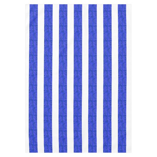 Cool Chic Bleu Géométrique Stripes Nappe (Devant)