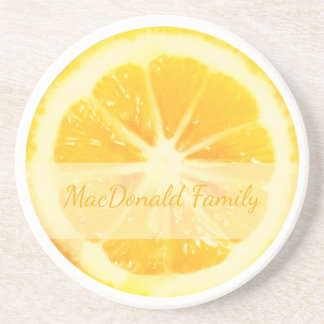 COOL CHIC CUSTOM CRISP CITRUS FRUIT SUNNY LEMON ZANDSTEEN ONDERZETTER
