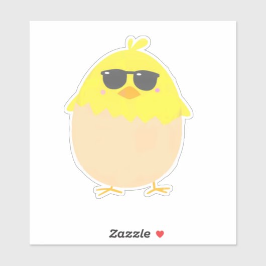 Cool Chick funky Easter yellow chick Sticker (Vel)