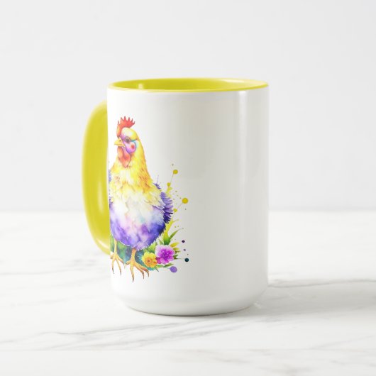 Cool Chick Power | Schattigee Waterverf Chicken Ar Mok (Voorkant links)