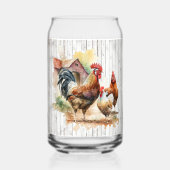 Cool chicken lovers Boerderij naam toevoegen Blikvorm Glas (Achterkant)