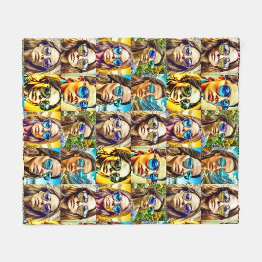 Cool Chicks in Zonnebril AI Art Fleece Deken (Voorkant (Horizontaal))