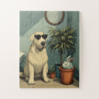 Cool Chien et Bunny amis Jigsaw Puzzle
