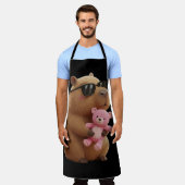 Cool Chill Capybara BBQ Apron with Teddy Bear Schort (Gedragen)