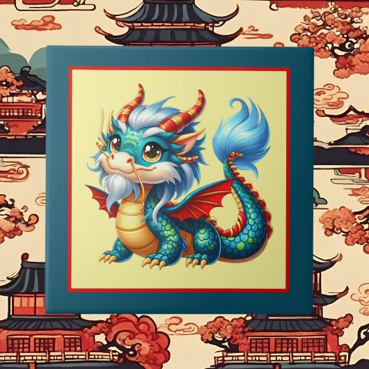 Cool china draak liefhebbers tegeltje