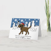 Cool Chocolate Labrador Cartoon Kerst Feestdagen Kaart (Achterkant)
