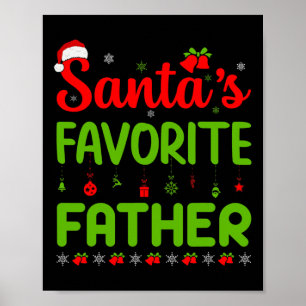 Cool Christmas Santa's Favoriete Vader Schattige V Poster