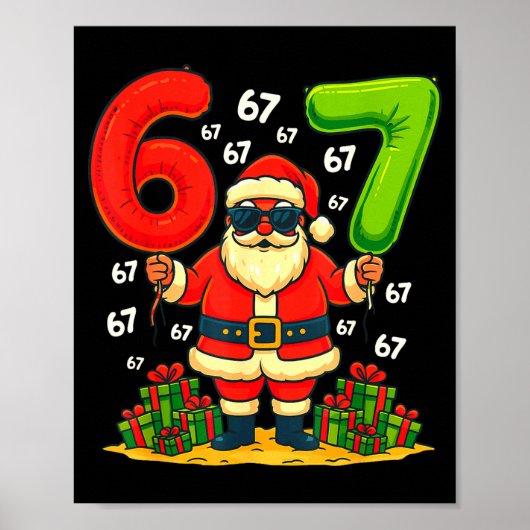 Cool Christmas Six Seven Santa Claus 6 7 Funny Gen Poster (Voorkant)