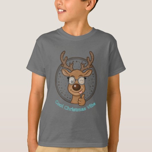 Cool Christmas Vibe Funny Reindeer  T-shirt (Voorkant)