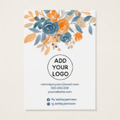 Cool chute orangé bleu floral boucles d'oreilles (Dos)