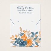 Cool chute orangé bleu floral boucles d'oreilles (Devant)