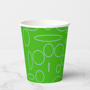 Cool Circles and Loops on Green Paper Cup Papieren Bekers