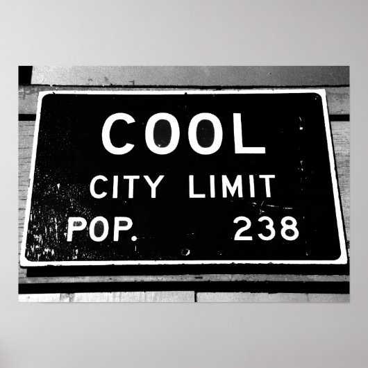 Cool City Limit - Road Sign - Poster (Voorkant)