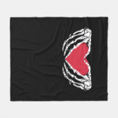 Cool Classic Grappig Skelet Handen Hart - Valentin Fleece Deken (Voorkant (Horizontaal))