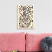 Cool classic  japans demon samurai gevecht canvas afdruk (Insitu (Woonkamer))