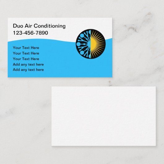 Cool Climatisation Carte de visite moderne (Devant / Derrière)
