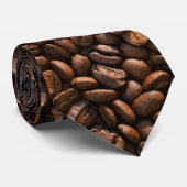 Cool Coffee Beans Patroon Leuk Modern Stropdas (Opgerold)