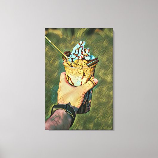 Cool cold freezing ice cream canvas afdruk (Voorkant)