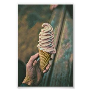 Cool cold freezing ice cream foto afdruk