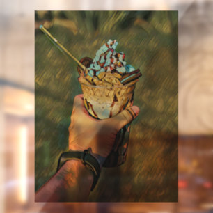 Cool cold freezing ice cream raamsticker