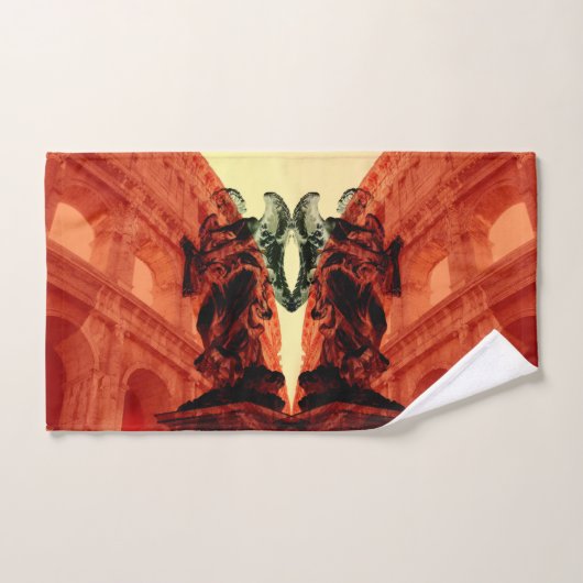 Cool collage moderne de Rome historique en rouge (Serviette à main)