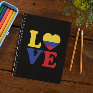 Cool Colombia Flag Love Notitieboek