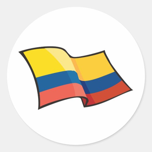 Cool Colombia Flag Ronde Sticker (Voorkant)