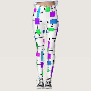 Cool Color Grid Leggings
