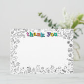 Cool Coloration plat merci carte de note (Debout devant)